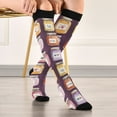 thumbnail image 5 of FORMRS Womens Knee High Socks Casual Long Thick Travel Daily Wear, 2 Pairs, Purple Jam, 5 of 6