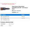thumbnail image 2 of Clutch Starter Safety Switch - Compatible with 2007 - 2012 Nissan Altima 2008 2009 2010 2011, 2 of 2