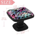 thumbnail image 3 of 4 Pcs Square Cabinet Handle Cupboard Knob Drawer Pulls Handle Bright Neon Colors Drawer Knobs with Screws Furniture Decoration, 3 of 5