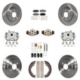 thumbnail image 1 of Transit Auto Front Rear Disc Brake Caliper Rotors Drums Semi-Metallic Pads Shoes Wheel Cylinders and Hardware Kit (11Pc) for Car 2015-2019 Honda Fit KC8-100919P, 1 of 11
