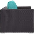 thumbnail image 5 of Modway Convene 4 Piece Set Outdoor Patio with Fire Pit in Espresso Turquoise, 5 of 9