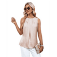 thumbnail image 3 of Women'S Silk Satin Tank Top Summer Business Casual Outfit 2025 Sleeveless Work Dressy Shirt M, 3 of 7