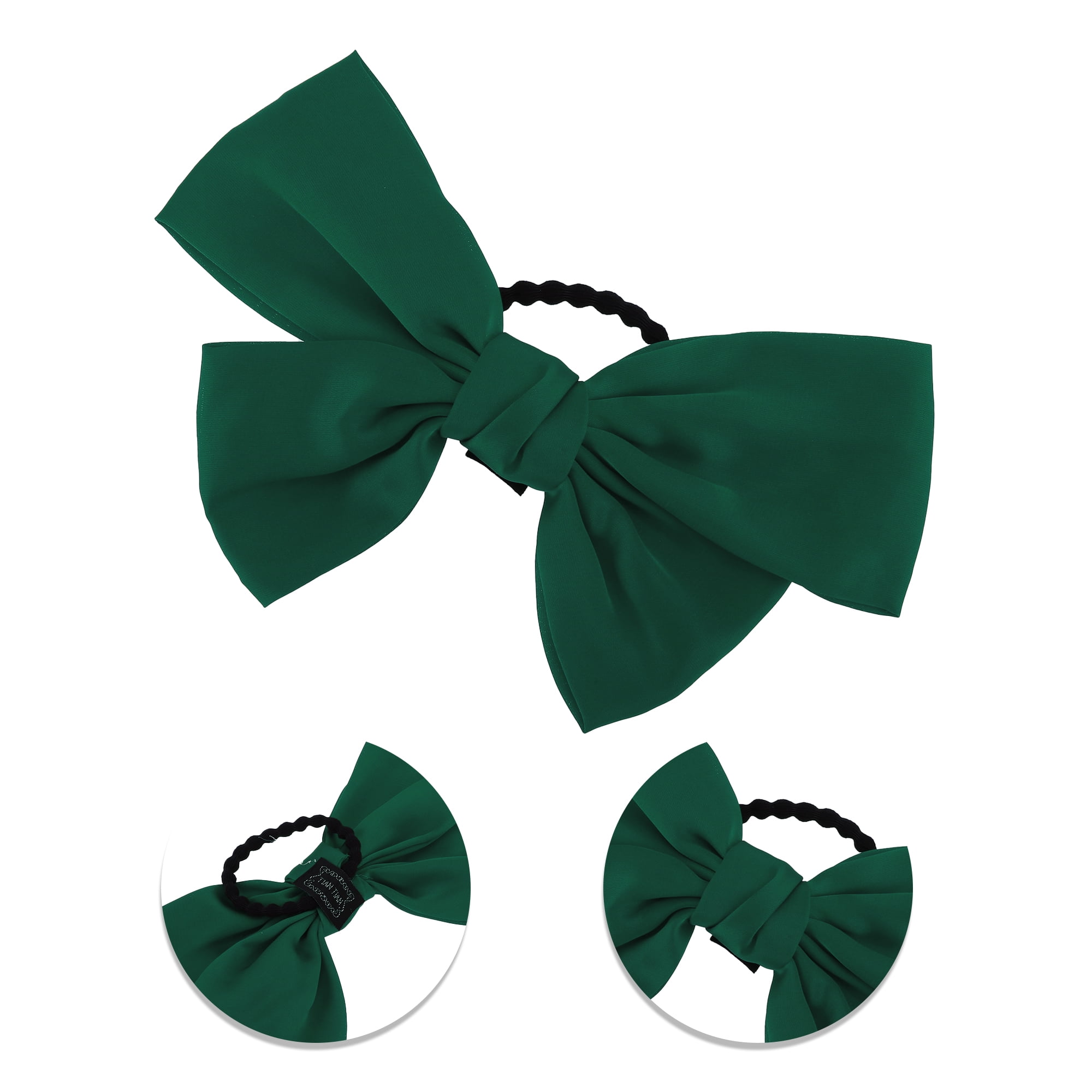 NOMADIC NOOK 3 Pcs Bowknot Hair Rope Hair Scrunchies for Women for Girls Green&Navy Blue&Beige