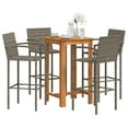 thumbnail image 6 of vidaXL Patio Bar Set Outdoor Garden Furniture Solid Wood Acacia and Poly Rattan, 6 of 49