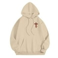 thumbnail image 6 of Womens Two Piece Sweatsuits Long Sleeve Jesus Letter Print Christian Hooded Sweatshirt and Sweatpants Baggy Comfy Fall Winter Track Suits Trendy, 6 of 6