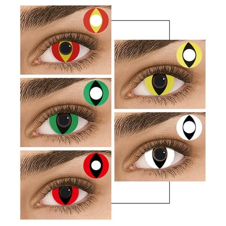 36 Top Images Cat Eye Contact Lenses Canada : White Cat Eye Contact Lens Halloween Crazy Animal Eyes ...