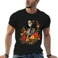 thumbnail image 2 of T-shirt Men's Day of the Dead theme pure cotton T-shirt men's top black and white sizes S-5XL, 2 of 10