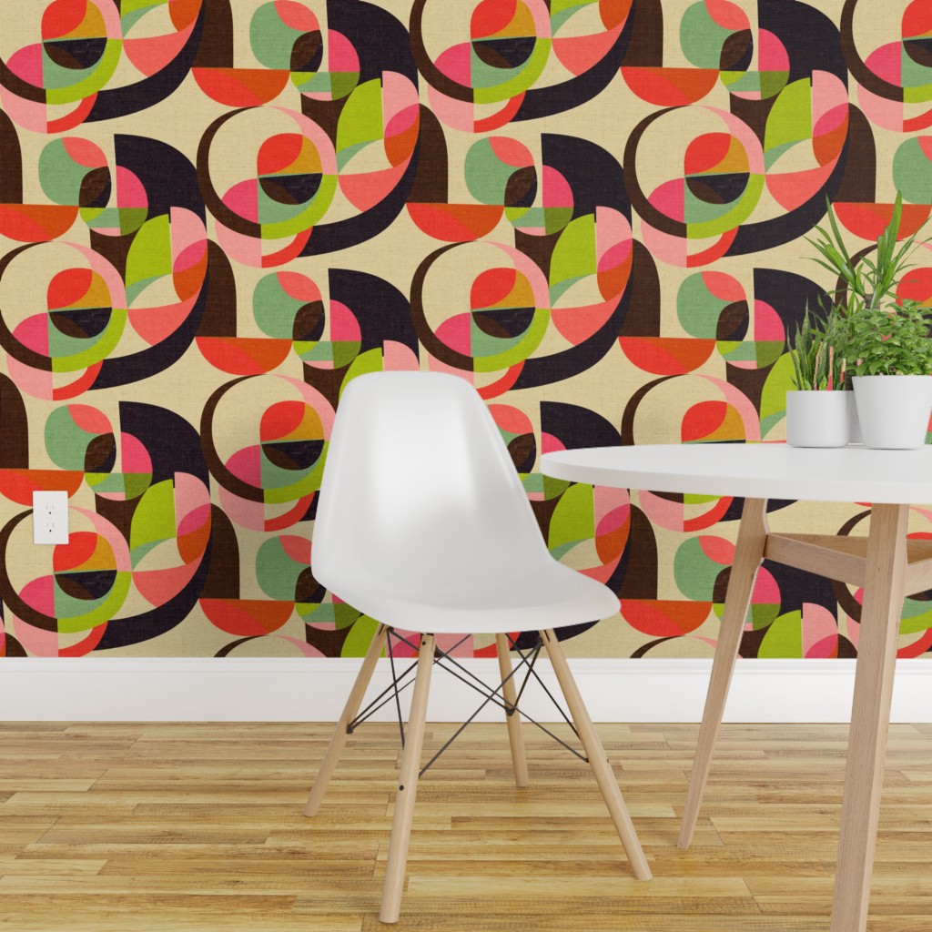 Peel-and-Stick Removable Wallpaper Mid Century Modern Mod 1950S 1960S