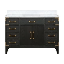 Laurel 48 in W x 22 in D Black Oak Single Bath Vanity and Carrara Marble Top