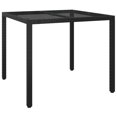 thumbnail image 5 of vidaXL 3 Piece Garden Dining Set with Cushions Black Poly Rattan, 5 of 5