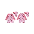 thumbnail image 2 of BemeyourBBs Toddler Baby Girl One Piece Swimsuit with Hat Infant Baby Bathing Suit Rash Guard Strawberry Bow Cherry Print Long Sleeves Front Zipper Swimwear Summer Beachwear, 2 of 9