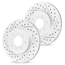 R1 Concepts Drilled and Slotted Carbon Coated Disc Brake Rotor Set WBPN1-59005