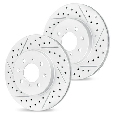 R1 Concepts Drilled and Slotted Carbon Coated Disc Brake Rotor Set WBPN1-59005