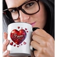 thumbnail image 2 of 3drose, Be Mine Image of Jeweled Heart Illustration, 11oz Two-tone Black Mug, 2 of 6