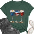 thumbnail image 5 of Mifsaly American Flag Shirt Women Crewneck Short Sleeve Cotton Tops Summer Casual Wine Glass Graphic T Shirts Daily Wear Versatile Patriotic Summer Fashion Tees S, 5 of 6