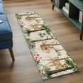 thumbnail image 3 of Runner Rug 2'x6', Spring Forest Animals Washable Non-Slip Hallway Runner Rugs, Floral Botanical Trees Linen Bedside Rugs Floor Mats Carpet Runners for Kitchen Bathroom Laundry Room, 3 of 8