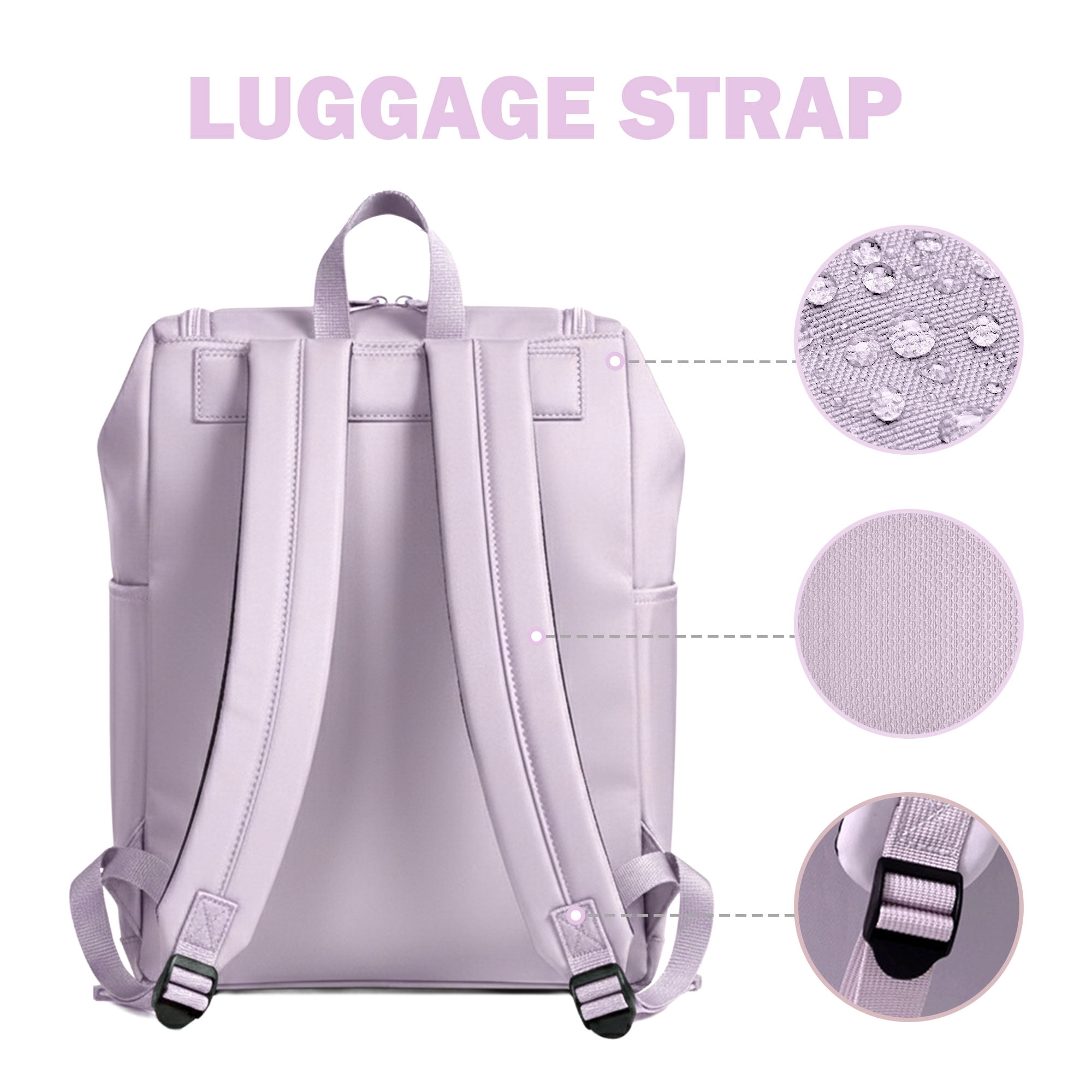 DEFAHN Diaper Backpack, 2 Thermal Pockets + Side Holders, 20L Simple Open Design,0.9lb Baby Bag for Travel & Daily Use（Purple)