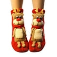 thumbnail image 3 of Christmas Socks Unisex Floor Handmade Woolen Knitting Thickened Cartoon Animal Socks Funky Warm Comfortable Men Womens Socks Red1, 3 of 4