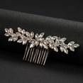 thumbnail image 2 of Namzi Bridal Flower Wedding Hair Pins Crystal Pearl Hair Combs Clips Headpiece Gold Wedding Hair Accessories Jewelry with Rhinestone for Brides Bridesmaids Women Girls (Gold), 2 of 2