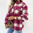 thumbnail image 4 of Chaqueta Blusas de otoño para mujer Camisa a cuadros informal de manga larga Traje diario (Rosa Rojo S) Ygjytge Rosa roja T S para Mujer, 4 of 6