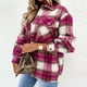 thumbnail image 5 of Chaqueta Blusas de otoño para mujer Camisa a cuadros informal de manga larga Traje diario (Rosa Rojo S) Ygjytge Rosa roja T S para Mujer, 5 of 7