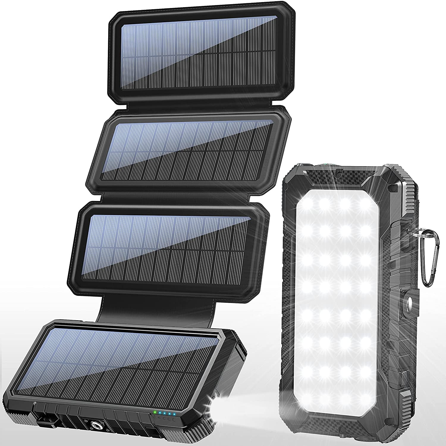 BLAVOR Solar Charger with Foldable Panels, Outdoor Power Bank 18W Fast