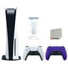 Sony Playstation 5 Disc Version Console (Japan Import) with Extra Purple Controller and Media Remote Bundle with Cleaning Cloth