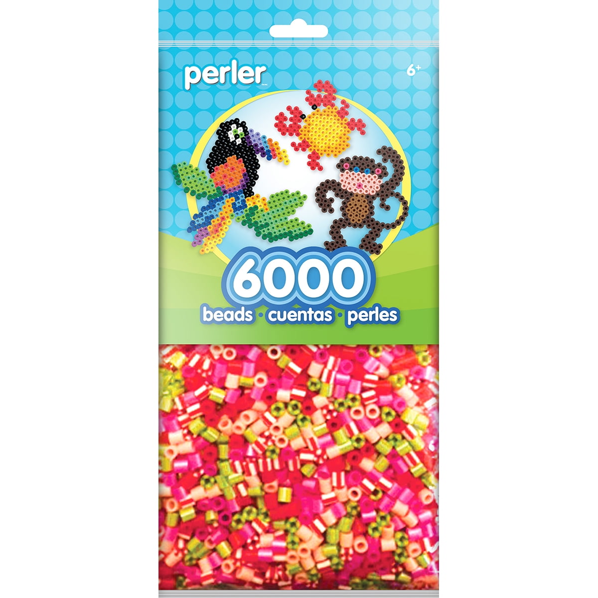 Perler Beads 6,000/PkgPink & Green
