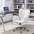 thumbnail image 5 of Yaheetech Modern Faux Leather Office Chair with Padded Armrests,White, 5 of 9