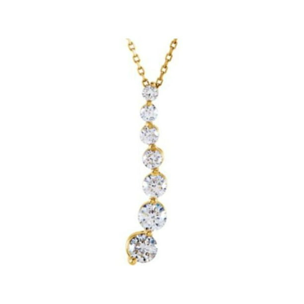 Journey Diamond Necklace in 14k Yellow Gold - Walmart.com