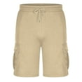 thumbnail image 5 of Puntoco Mens Beach Shorts,Men'S Casual Solid Pants Drawstring Waist Athletic Gym Shorts with Pocket Beige 12(XXL), 5 of 8