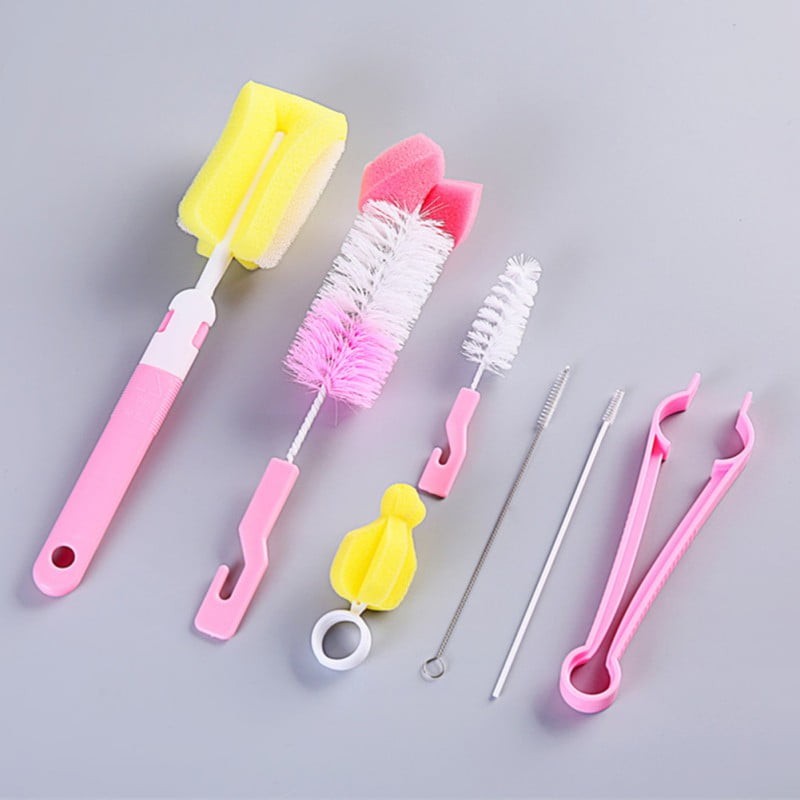 5Pcs/Set Baby Feeding Bottle Cup Nipple Teat Spout Tube Cleaning Brush Tools New 