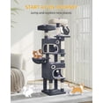 thumbnail image 3 of Cat Tree, 62.6‑Inch Tall Multi‑Level Cat Tower for Indoor Cats with Scratching Posts, Platforms, Cat Caves and Basket, Dark Gray, 3 of 9