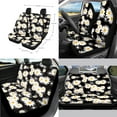 thumbnail image 2 of Renewold Daisy Black Car Seat Cover Full Set 14 Pack, with Steering Wheel Seat Belt Rear View Mirror Center Console Trash Can Coaster Gear Shift Knob Cover Set Universal Fit for Most Vehicles, 2 of 7
