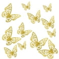 thumbnail image 2 of 12PC 3D Butterfly Wall Decor Stickers 12PCS, Gold Removable Butterfly Decorations for Bedroom, Party, Wedding, Cake Crafts,M,Wall stickers, 2 of 9