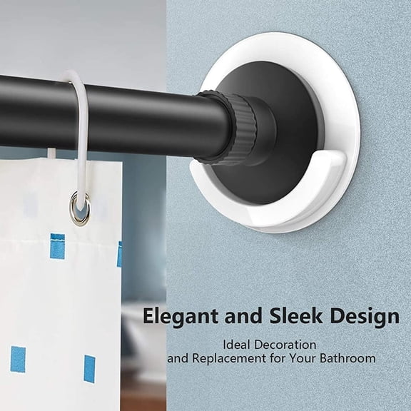 Bathroom Decor Pole Hanger Holder Anti-falling Round Rod Rod Curtain Door Curtain Shower Curtain Rod Anti-slip Paste Hook