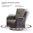 thumbnail image 4 of Gymojoy 5-Piece Patio Furniture Set with Rectangular Fire Pit Table, Swivel Rocking Chairs, Outdoor High Back Wicker Rattan Conversation Set with 4-inch Gray Cushions, 4 of 16
