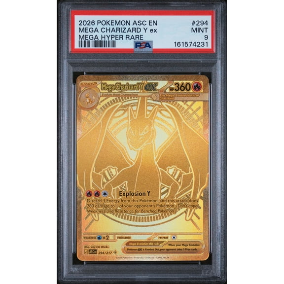 Collectible 2026 Pokemon Mega Evolution Ascended Heroes Mega Hyper Rare Mega Charizard Y Ex #294 PSA 9