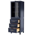 thumbnail image 2 of Wyndham Collection Daria 3-drawer Wood Linen Tower Cabinet in Blue/Gold, 2 of 2