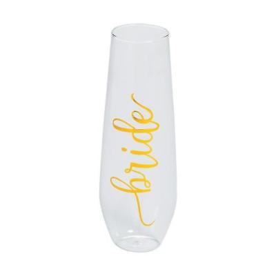 Stemless Flute Glass - IN-13788526 Gold Foil Bride Stemless Champagne Glass 1 Piece(s)