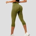 thumbnail image 2 of UOCUFY Capri Leggings Anti Cellulite 3D Resistance Band Leggings for Women Compression Tummy Control Butt Lifting Yoga Pants (Army Green, S), 2 of 5