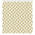 thumbnail image 3 of Geometric Shower Curtain, Symmetrically Aligned Triangular Shapes Forming Rectangular Diamond Figures, Fabric Bathroom Set with Hooks, 69W X 84L Inches Extra Long, Camel and White, by Ambesonne, 3 of 3