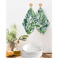 thumbnail image 2 of Tropical Palm Leaves Kitchen Dish Towels for Drying Dishes Set of 3, Summer Green Botanical Plants Waffle Weave Microfiber Terry Hand Tea Bathroom Towels Quick Dry & Absorbent Towel 12x12, 2 of 7