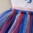 thumbnail image 4 of GYRATEDREAM Newborn Baby Girl 4th of July Dress Letter Print Ruffle Lace Mesh Romper Jumpsuit Independence Day Outfit Set for 3-6M White, 4 of 9