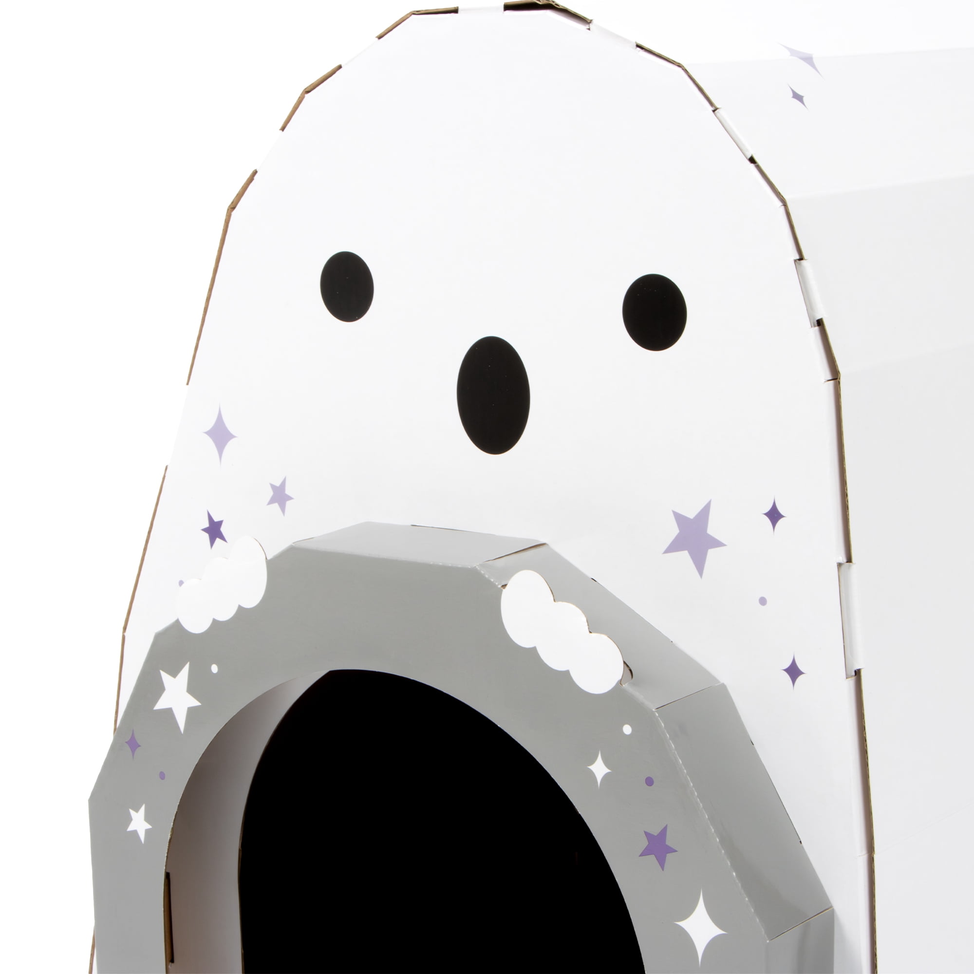 Kitty City Halloween Ghost Indoor Cat Scratcher House, White, One Size