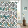 thumbnail image 3 of Fabric Shower Curtain, Turquoise Grey Marble Abstract Geometric Contemporary Art Shower Curtains with 12 Hooks Waterproof Machine Washable Bath Curtains for Bathroom, 72 x 96in, 3 of 6