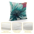 thumbnail image 4 of PRATYUS  Throw Pillow Cases Cozy Fleece Colorful Dahlia Flower Simple Strokes Flora Background Decorative Cushion Covers for Couch Bed Sofa Farmhouse Decoration Teal Grey 20x20in, 4 of 5