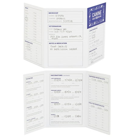 24 Pack Puppy Vaccination Record Card, Dog Vaccine and Canine Health Record Booklets (5x3.5 in)