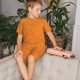 thumbnail image 4 of Balery Orange Glitter2 Conjunto de Pijama Infantil de Manga Corta con Estampado – Ropa de Dormir de Algodón Suave-Small, 4 of 6