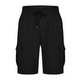 thumbnail image 3 of YUGYXL Summer Cargo Shorts for Men Drawstring Hiking Shorts with Multi Pockets Utility Camping Shorts Black XXL, 3 of 5